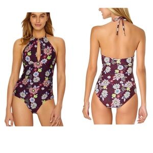 Anne Cole Women's Standard Shirred Front Keyhole Highneck One Piece Swim…
